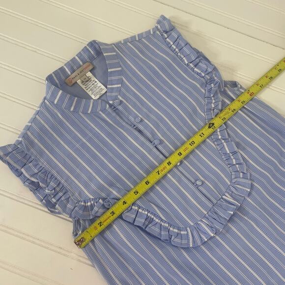 Paul & Joe Womens Blue Stripe Ruffle Shift Dress Cotton Size 2 - Picture 5 of 6